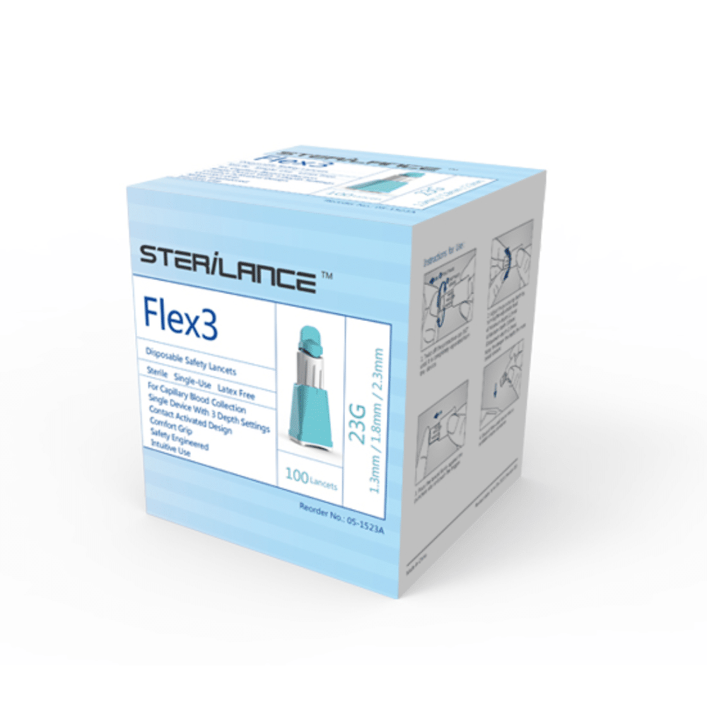 Lanceta Retráctil Flex3 23G - SteriLance