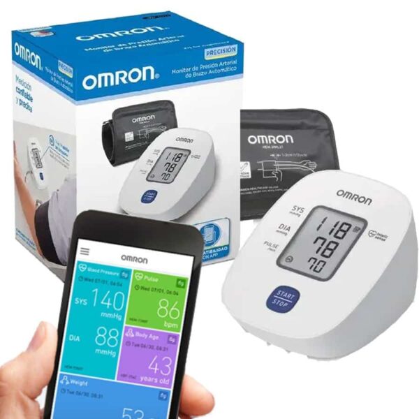 Tensiómetro digital Omron HEM-7121J con su caja y brazalete