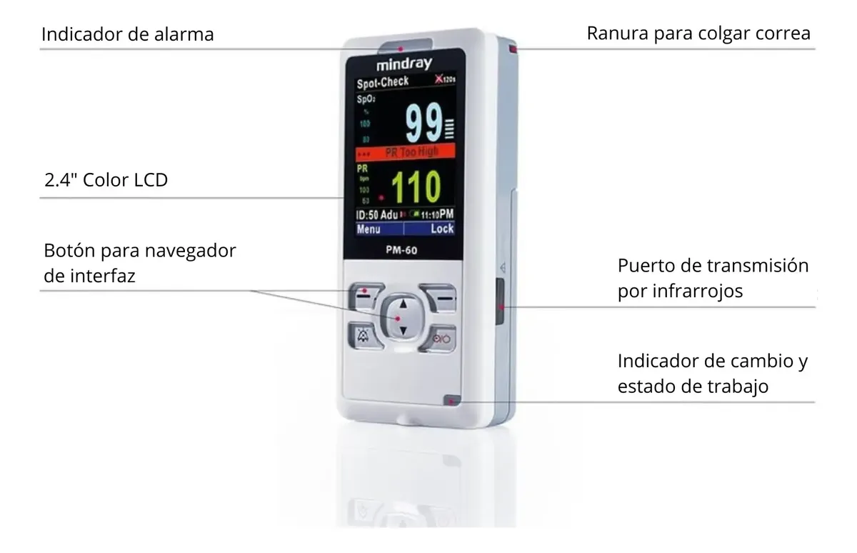 Oximetro de mesa MINDRAY PM60 (Adulto) 2 Oximetro de mesa MINDRAY PM60