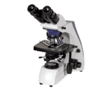Vista frontal del microscopio Great Lab XSZ-159 y su platina