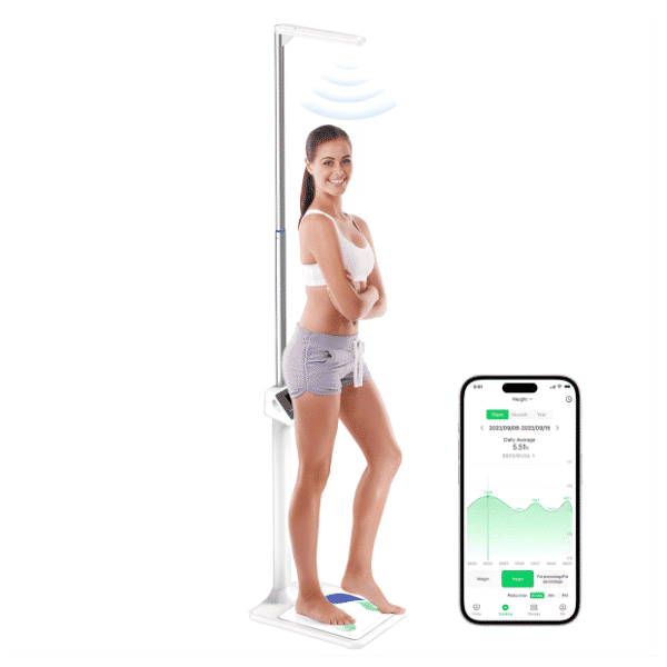 Balanza digital Optima CP30B con Tallímetro Ultrasónico y Análisis Corporal - Medmedic