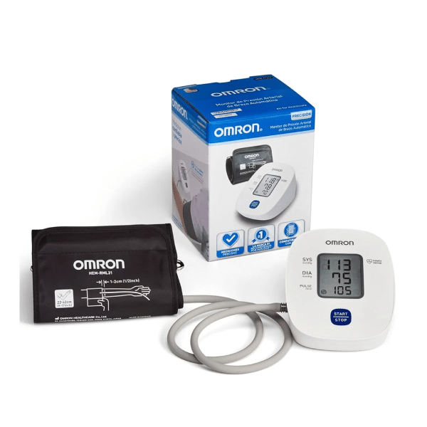 Tensiómetro Omron HEM 7142 de un botón con brazalete y caja