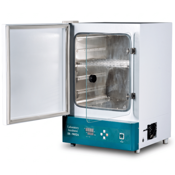 Incubadora Eurotech IB-9052A abierta con cámara y estantes
