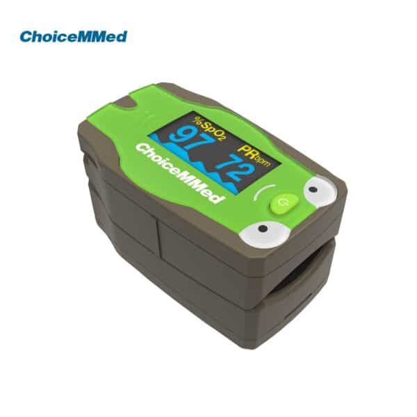 Oxímetro pediátrico ChoiceMMed MD300C53 con diseño de rana verde