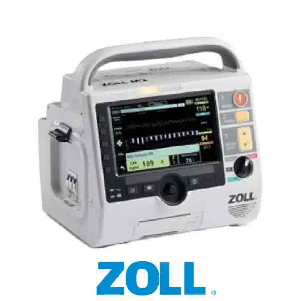 Desfibrilador ZOLL M2 visto desde el lateral izquierdo