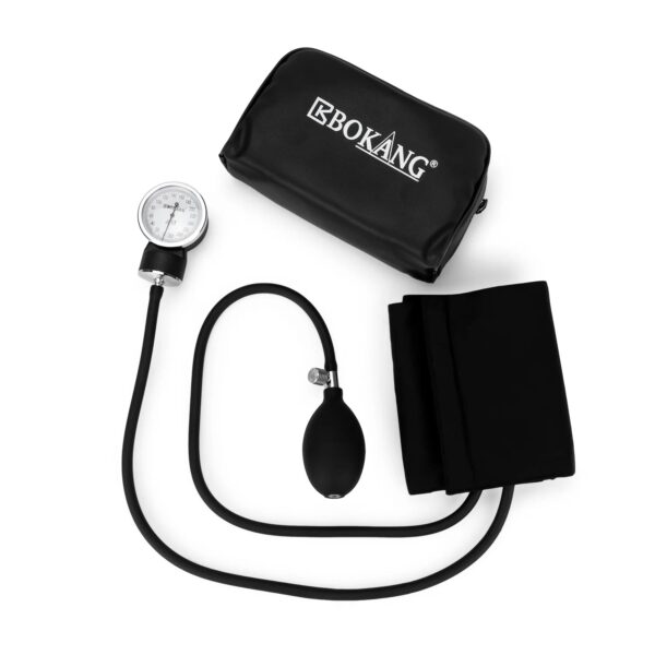 Tensiómetro manual Bokang: brazalete, manómetro y estuche