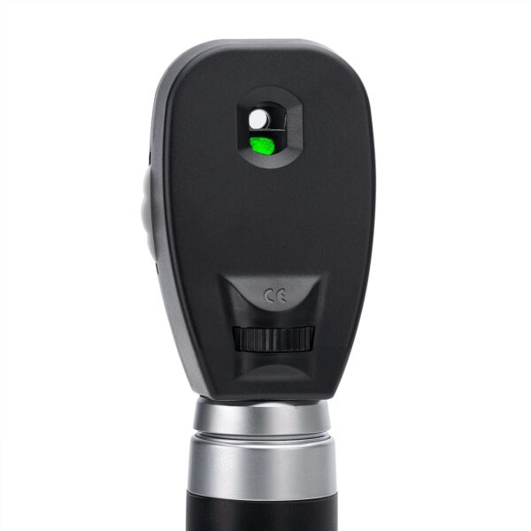 Oftalmoscopio GMD: detalle del cabezal y selector