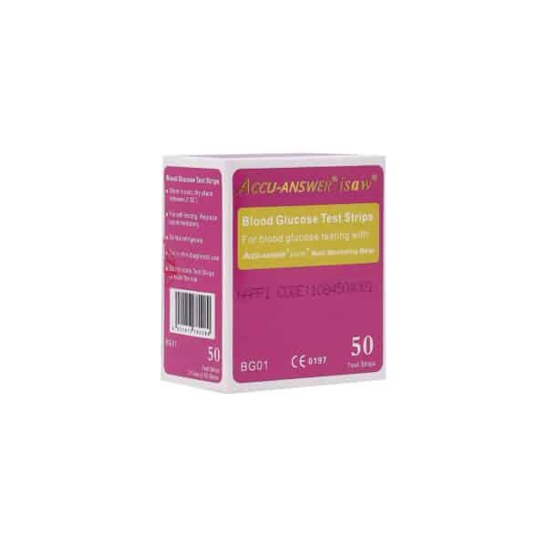 Accu-Answer isaw BG01, presentación de 50 tiras para glucosa