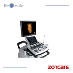 Ecógrafo Doppler color Zoncare N7: vista del monitor y panel de control