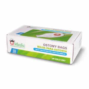 Caja de 30 bolsas de colostomía IQ Medic, presentación comercial