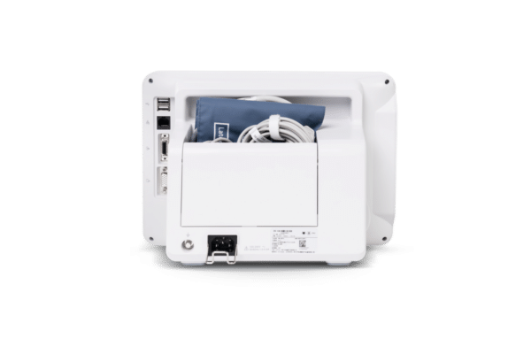 Monitor Comen ND10: vista posterior y compartimento para accesorios