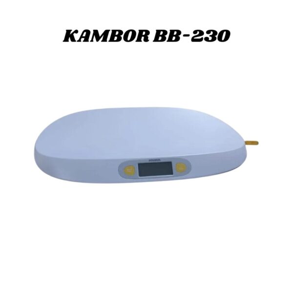 Balanza Digital Neonatal Kambor BB-230: bandeja y pantalla frontal
