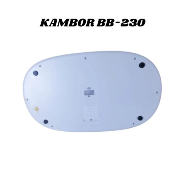 Balanza Kambor BB-230: vista de la base y compartimento de pilas
