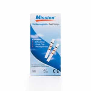 Tiras reactivas Mission Hb: caja de 25 unidades, vista frontal