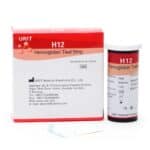Caja y frasco de 25 tiras URIT H12 para hemoglobina