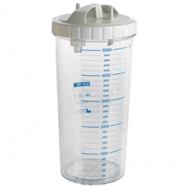 Frasco recolector CA-MI de 5 litros con tapa, componente del New Hospivac 350 FS5