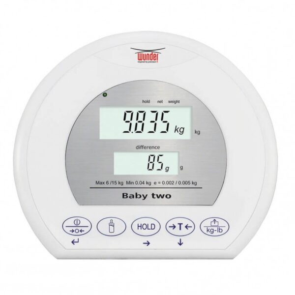 Pantalla y botones de la balanza pediátrica Wunder Baby02
