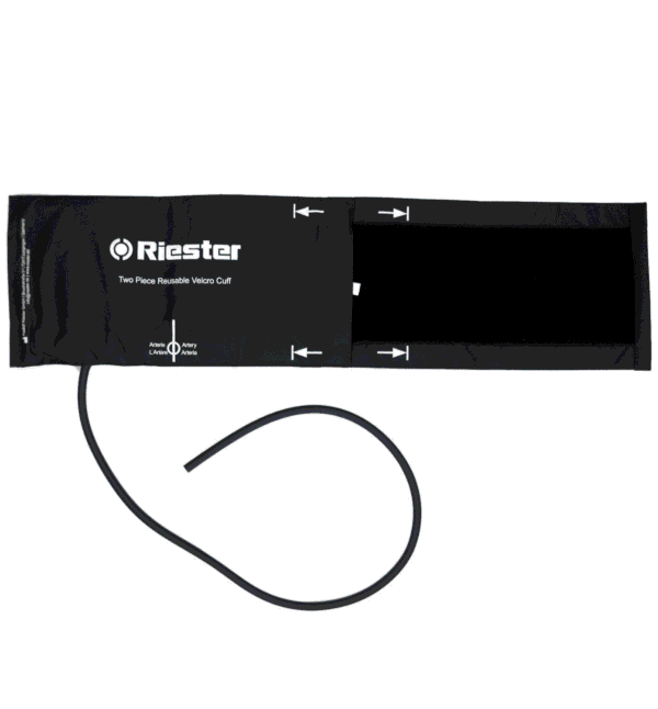 Brazalete Riester 107: cara exterior y cierre de velcro